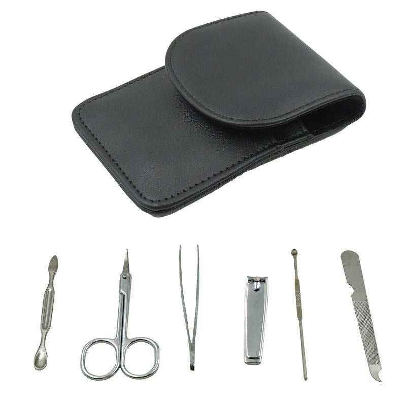 Premium 6-in-1 Stainless Steel Nail Care Kit: Professional Manicure & Pedicure Set for Home & Travel