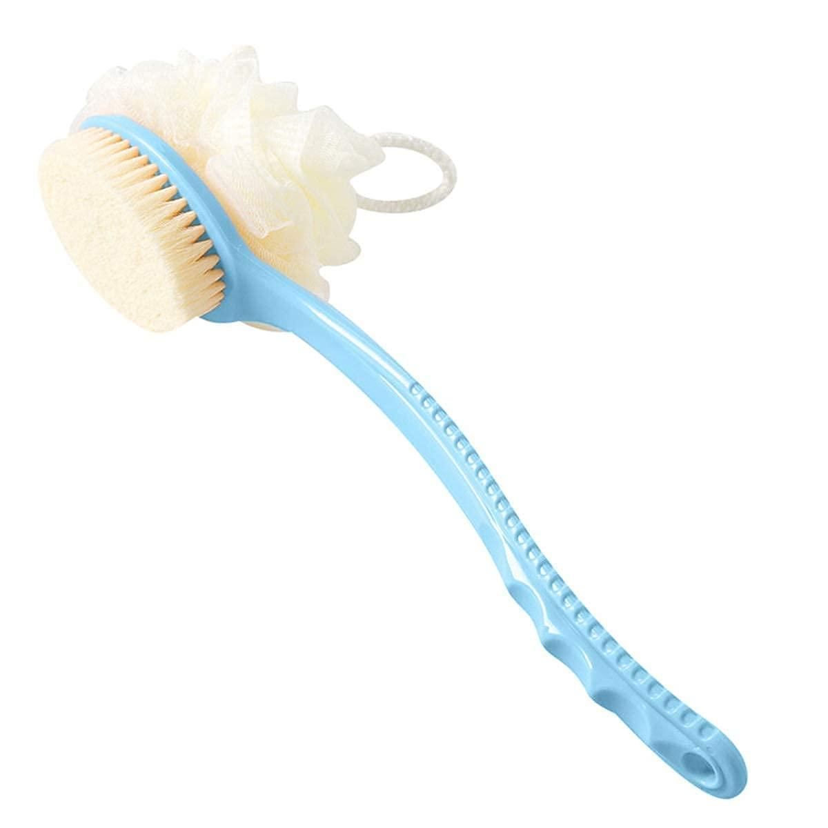 Arcreactor Zone 2 IN 1 loofah with handle, Bath Brush, back scrubber, Bath Brush with Soft Comfortable Bristles And Loofah with handle (Pack of 2)