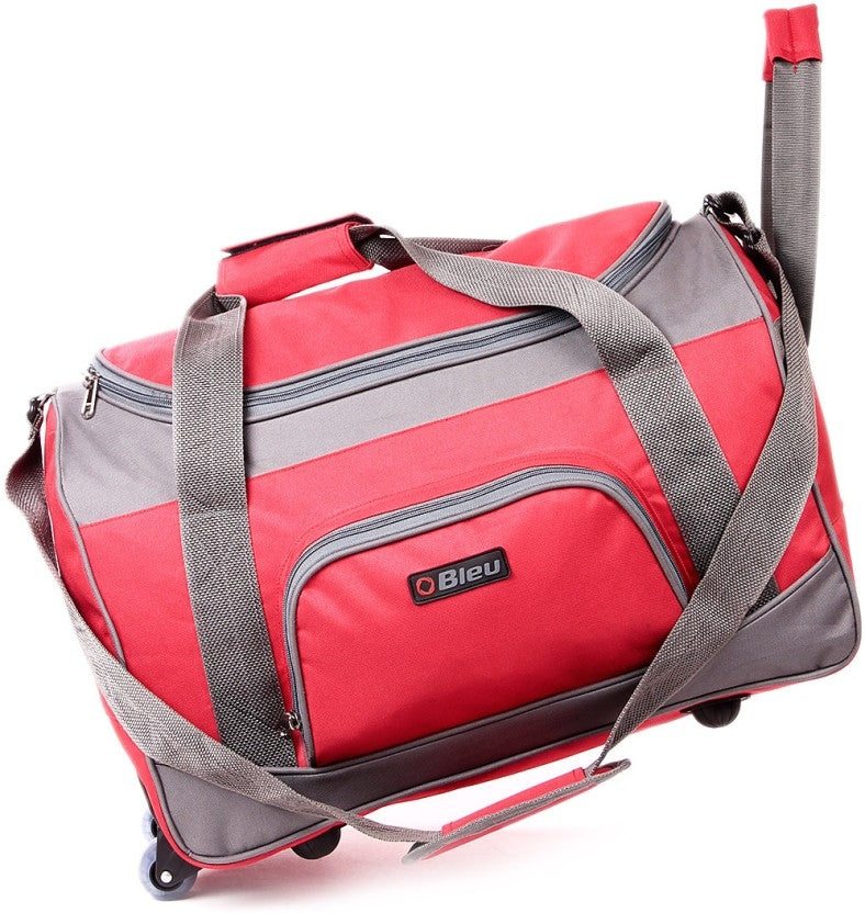 Bleu Duffle Travel Bag with Wheels-Red Grey-Tb-507