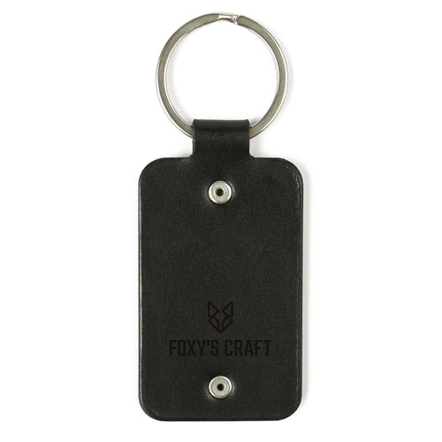 Leather keychain with stainless steel plate – Dream big