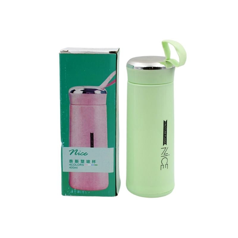 Nice Leak Proof 400ml Glass Water Bottle | Portable Reusable Drinking Bottle with Silicone Sleeve & Lid | Eco-Friendly BPA-Free Water Bottle