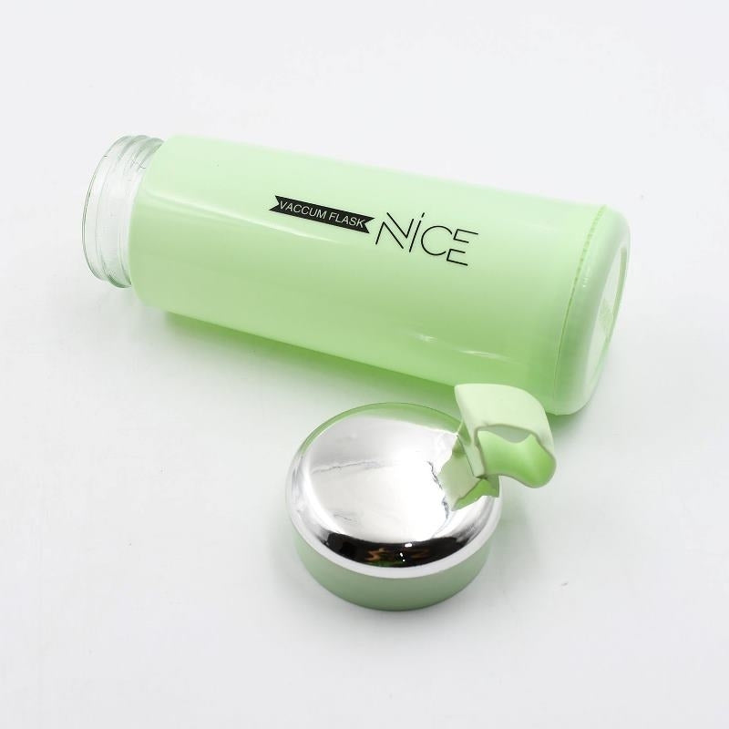 Nice Leak Proof 400ml Glass Water Bottle | Portable Reusable Drinking Bottle with Silicone Sleeve & Lid | Eco-Friendly BPA-Free Water Bottle