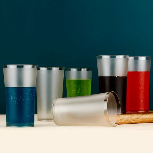 Matt Finish 300ml Glass Tumbler Set- 6Pc