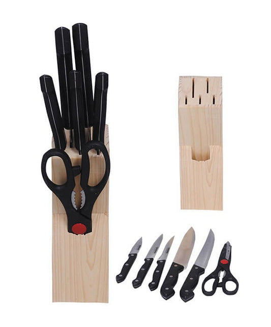 7 PCS Stainless Steel Knife Block Set