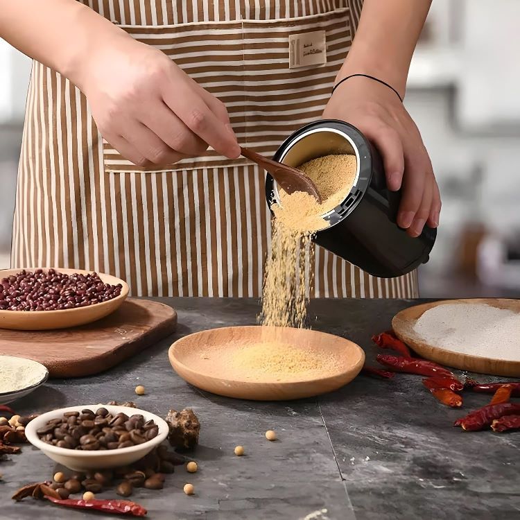 Portable Electric Spices and Coffee Bean Grinder | Stainless Steel Blade | Fast Grinding for Coffee, Herbs, Nuts & Seeds | Compact & Easy to Clean