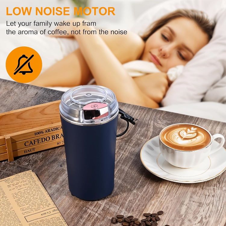Portable Electric Spices and Coffee Bean Grinder | Stainless Steel Blade | Fast Grinding for Coffee, Herbs, Nuts & Seeds | Compact & Easy to Clean
