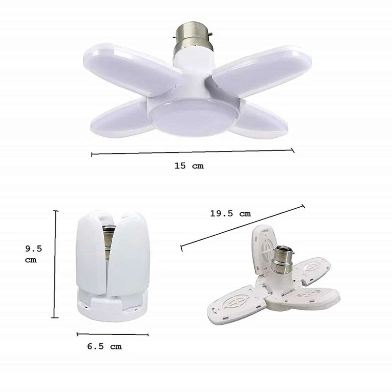 Mini Fan Blade 25 Watt RL-88 Led Light Bulb, Super Bright Angle Adjustable Home Ceiling Lights