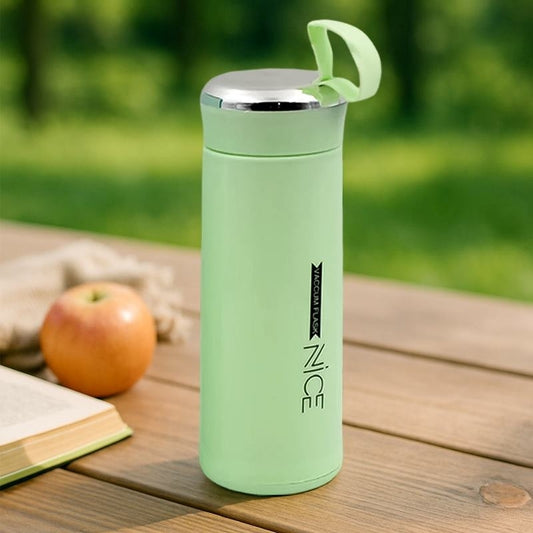 Nice Leak Proof 400ml Glass Water Bottle | Portable Reusable Drinking Bottle with Silicone Sleeve & Lid | Eco-Friendly BPA-Free Water Bottle